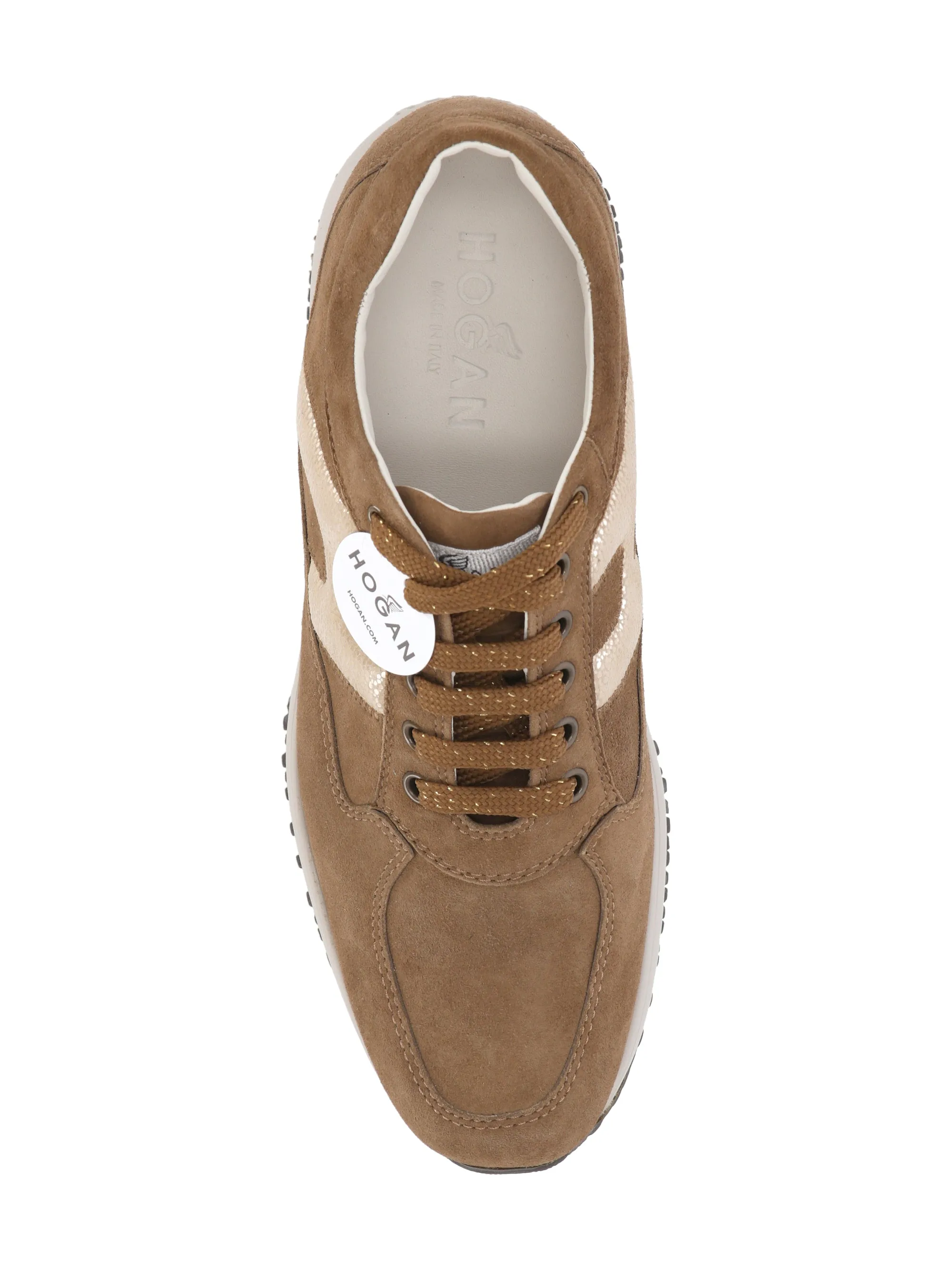 Light Brown Suede Lace-Up Sneakers