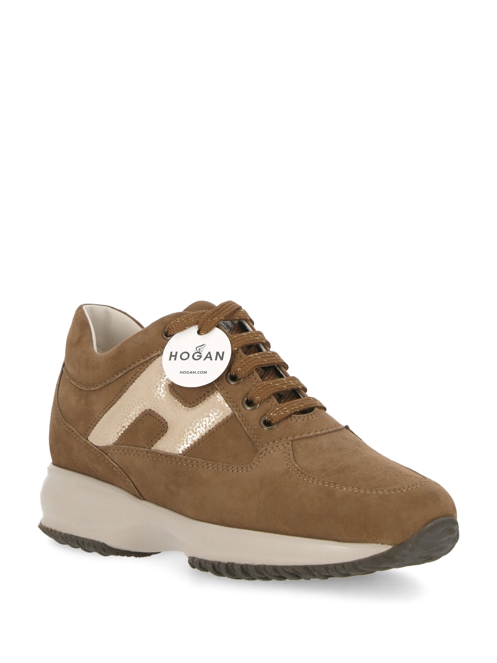 Light Brown Suede Lace-Up Sneakers