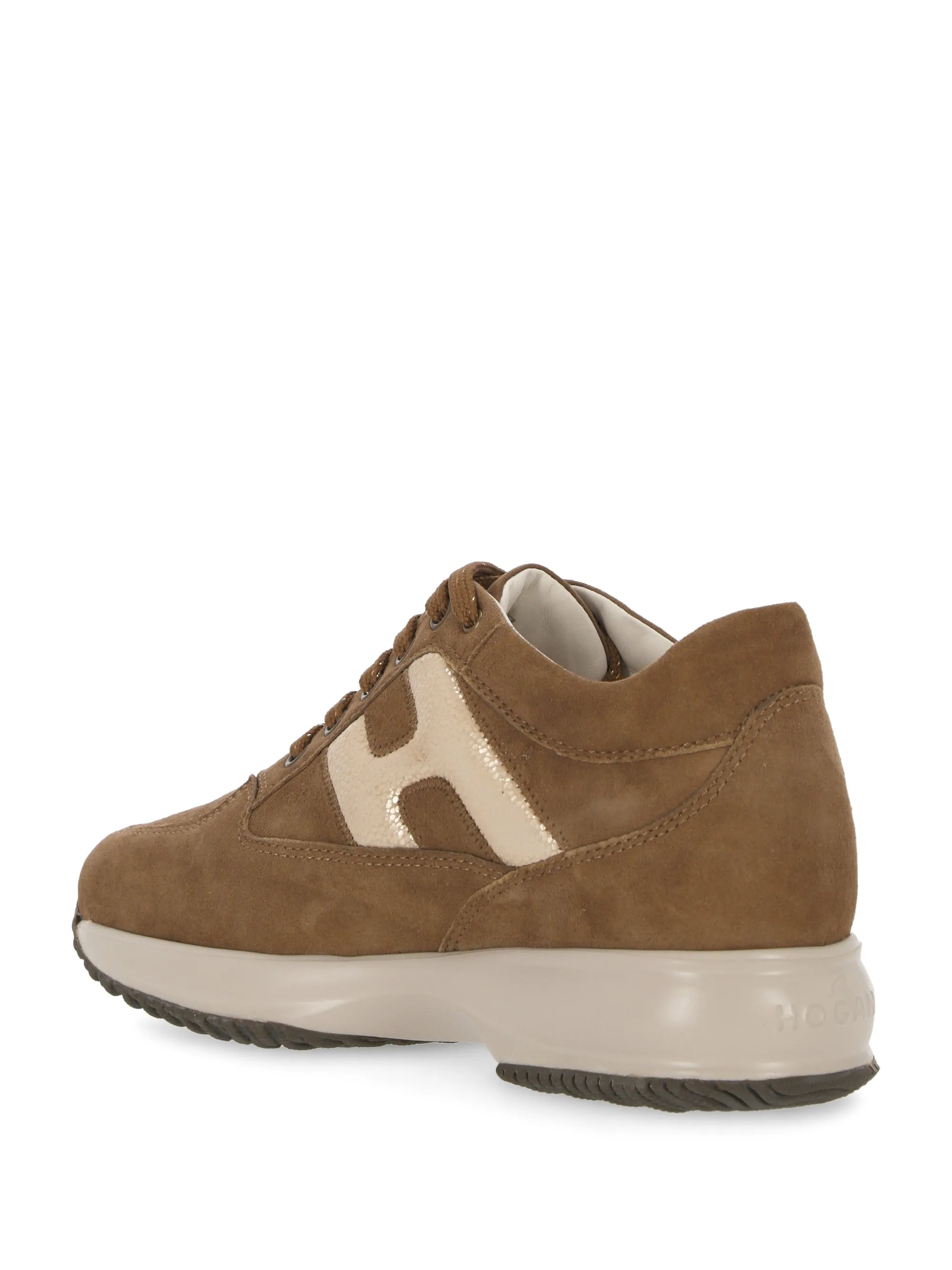 Light Brown Suede Lace-Up Sneakers