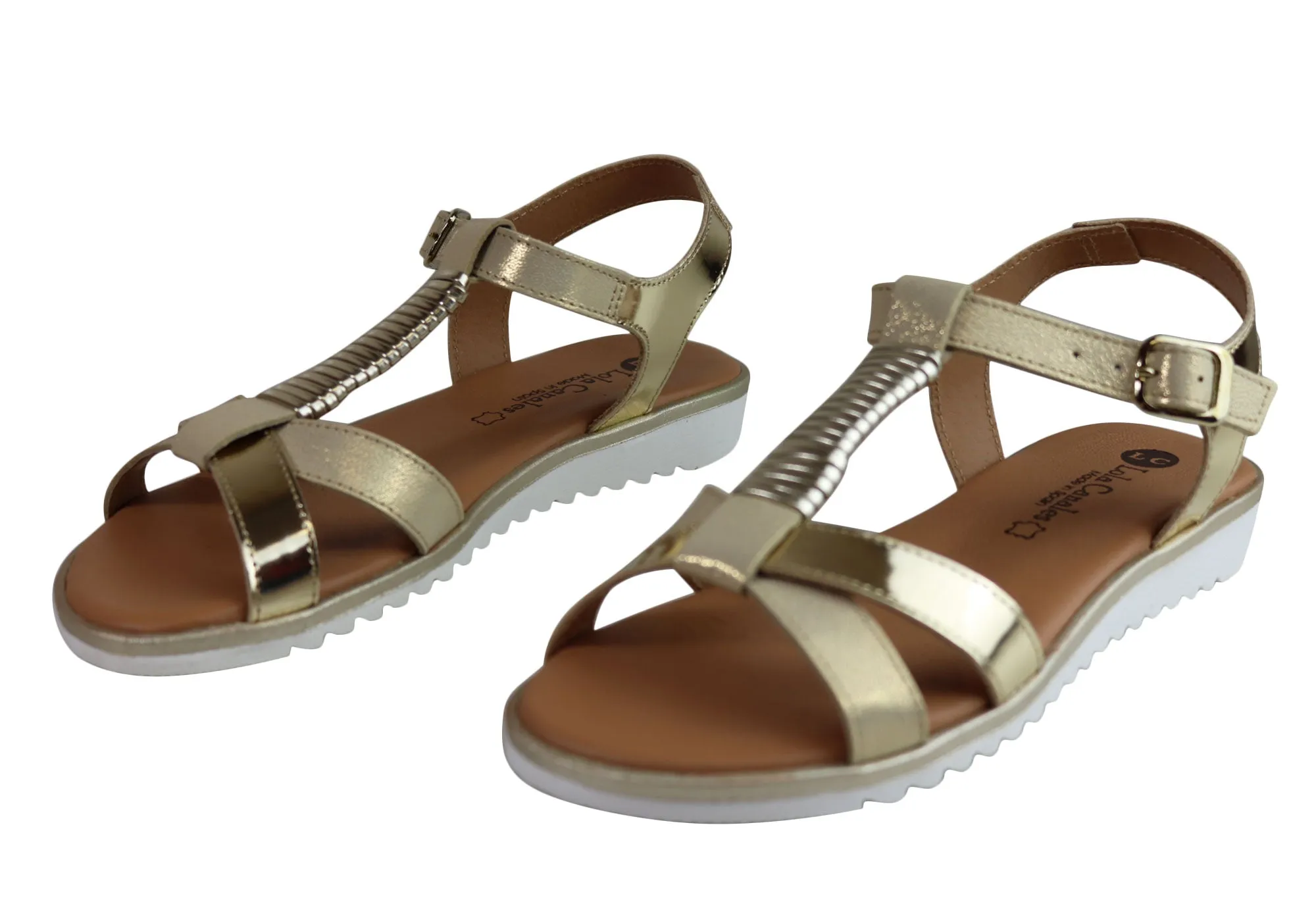 Lola Canales Gina Womens Comfortable Leather Sandals Made In Spain