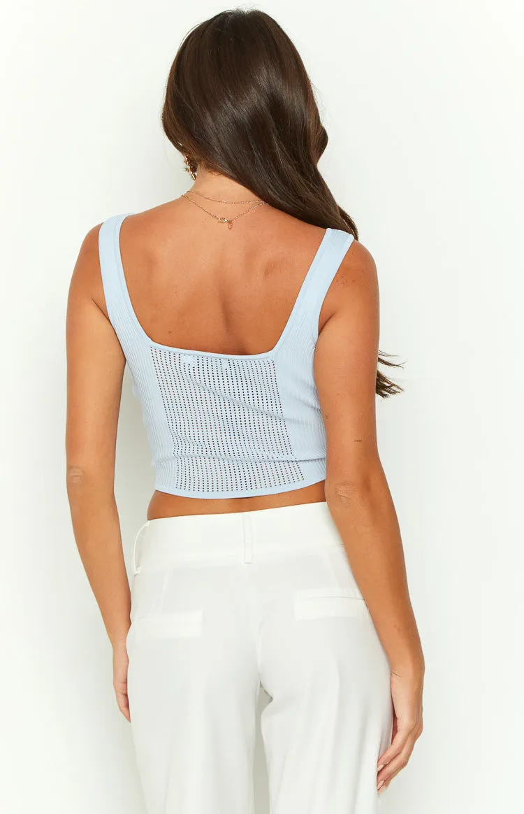 Madisyn Blue Knit Tank