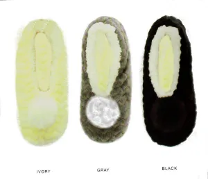 Me Moi Texture Low Cut Sherpa Lined Slippers