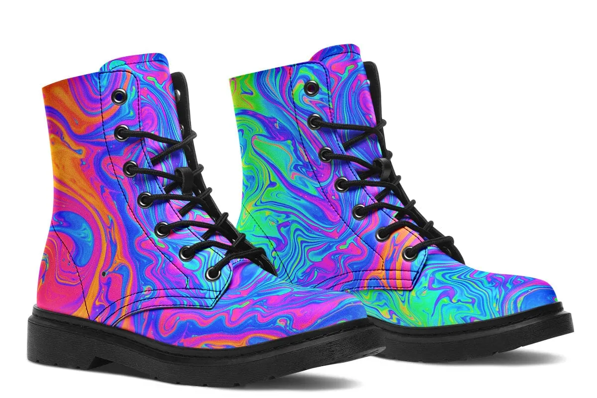 Melting Colors Combat Boots