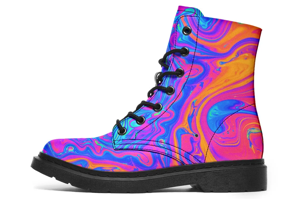 Melting Colors Combat Boots