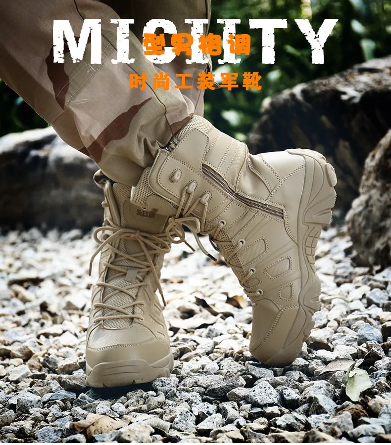 Military Combat Hi Top Boots Army Security Shoes With Side Zip | 067