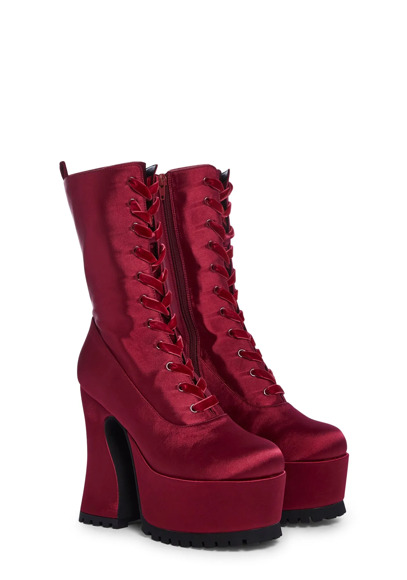 Minimal Effort Platform Boots-Red