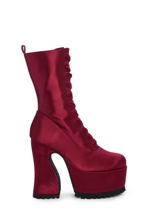 Minimal Effort Platform Boots-Red