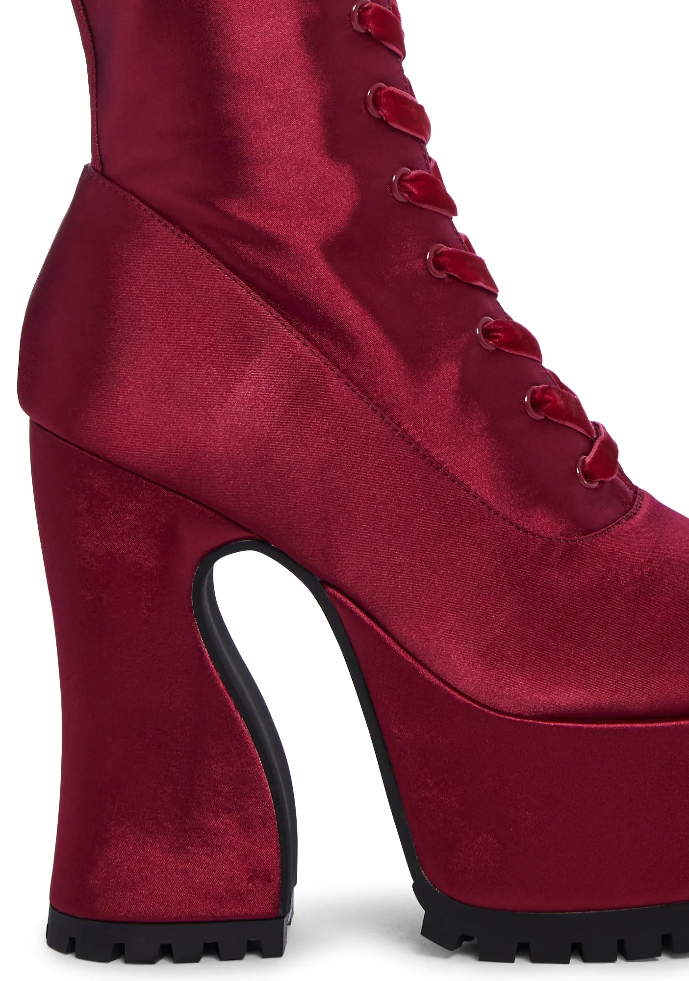 Minimal Effort Platform Boots-Red