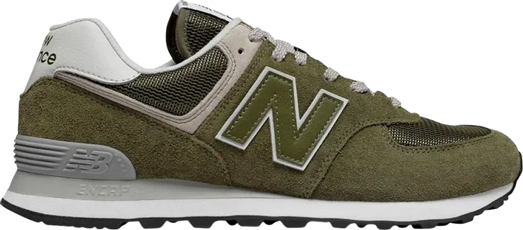 New Balance 574 sneakers, white/light green