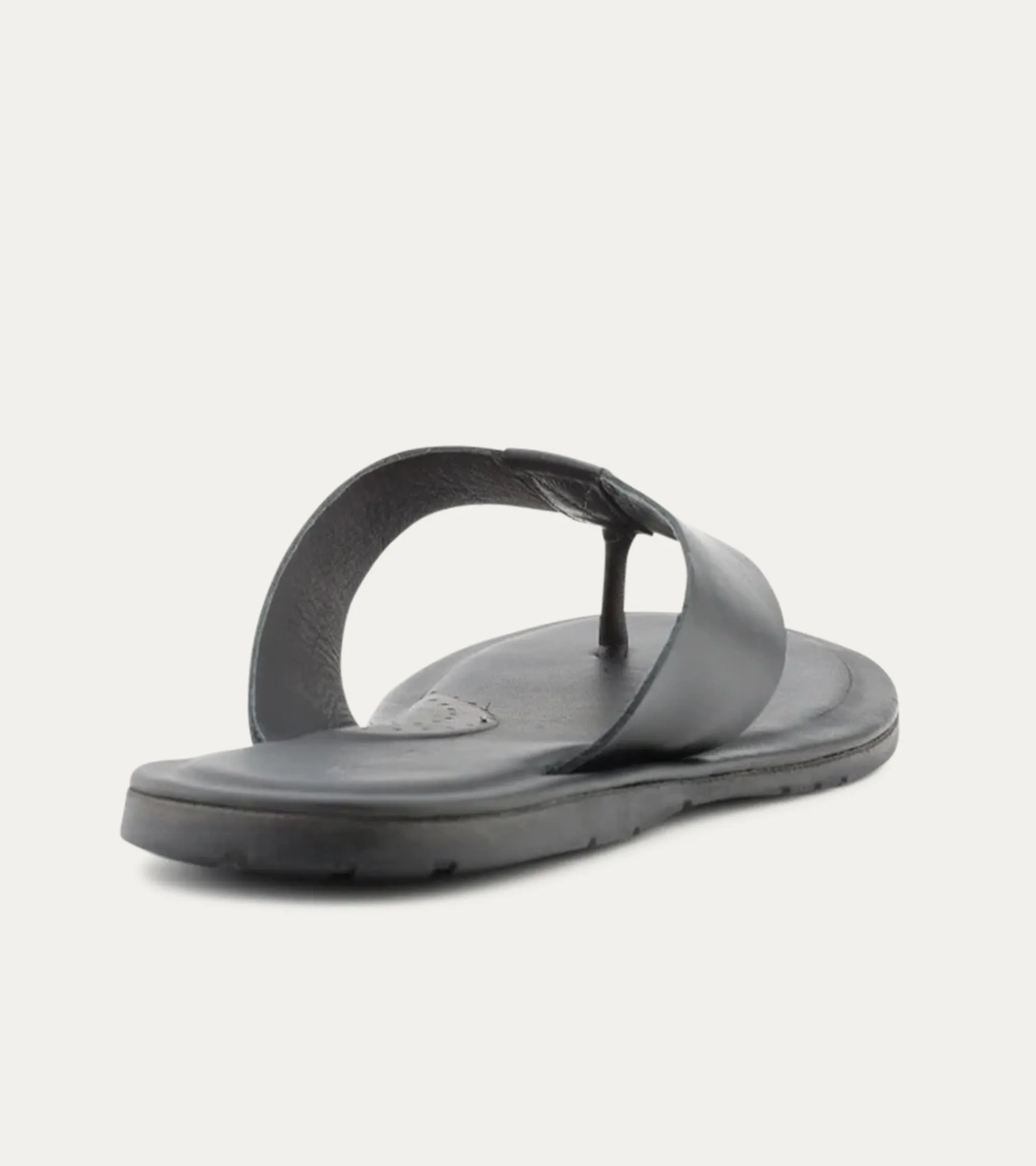 Oceanio Thong Sandals In Black Leather