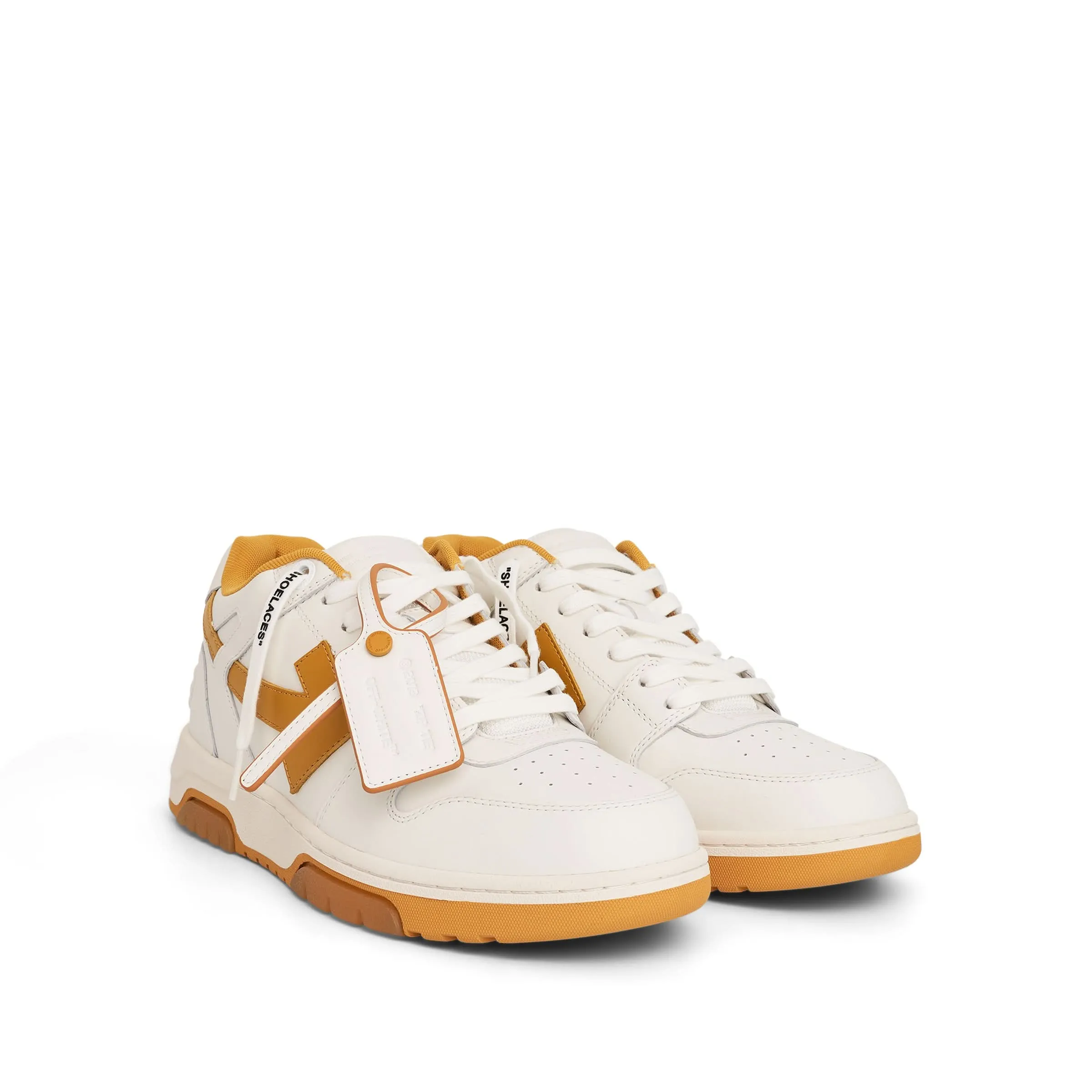 Out of Office Calf Leather Sneaker in White/Ocher