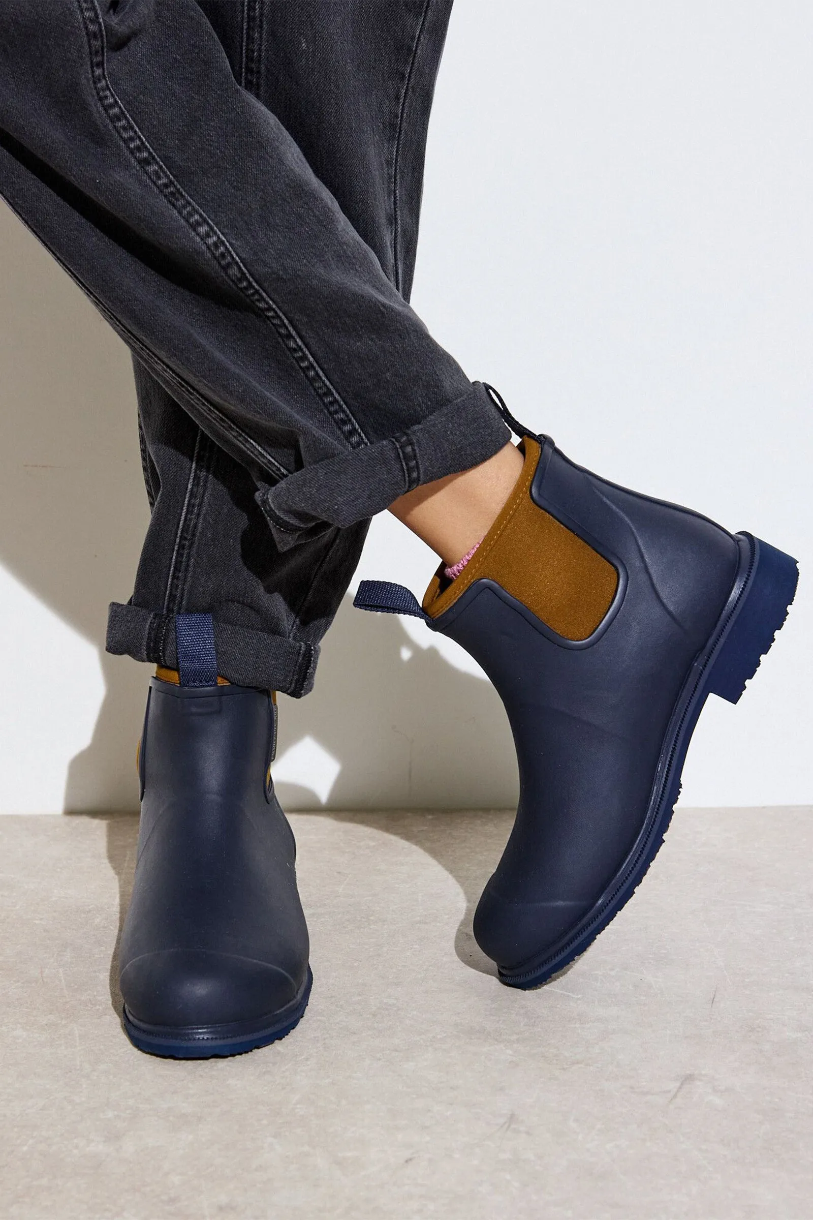 Oxford Blue & Tan Bobbi Wellington Boot