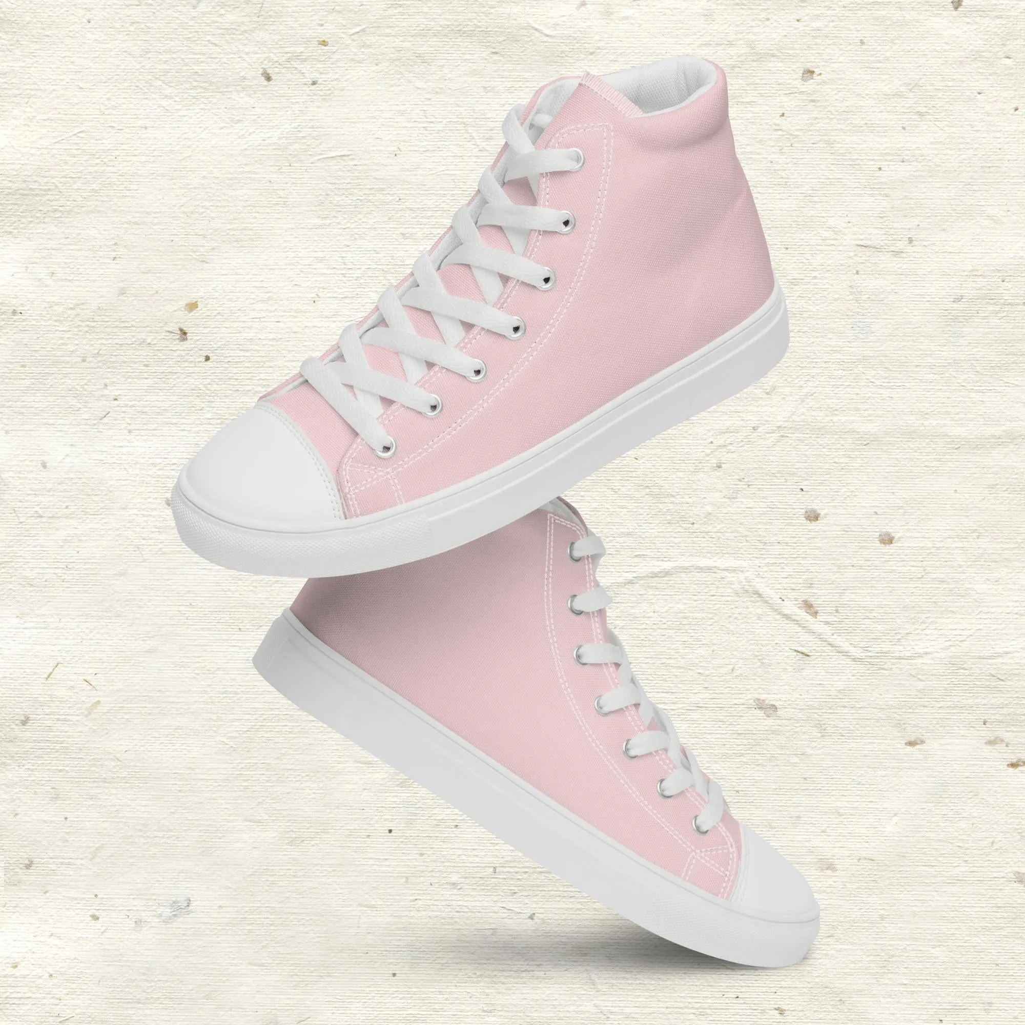 Pearl Pink Women’s High Top Canvas Shoes