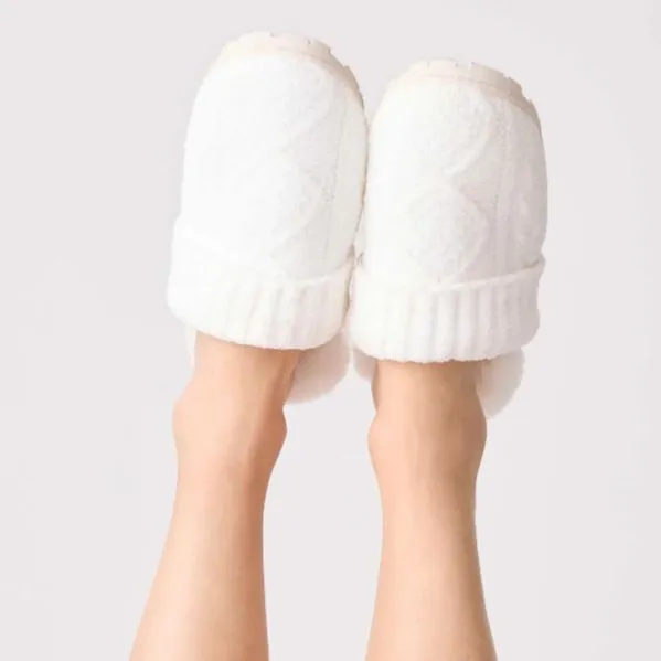 PJ Salvage Cable Crew Slippers RPCLSL in Ivory