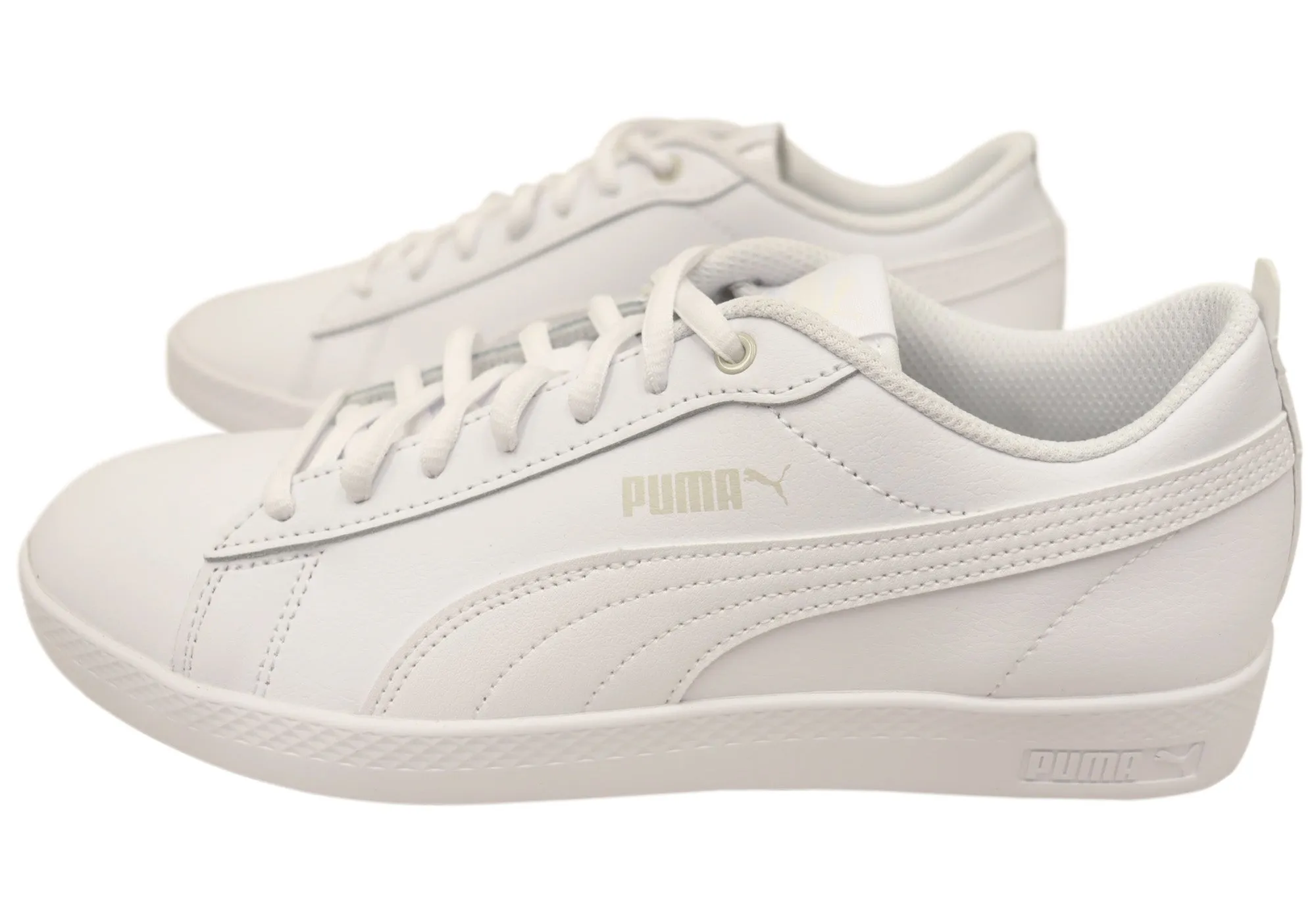 Puma Womens Smash Wns v2 L Comfortable Lace Up Sneakers