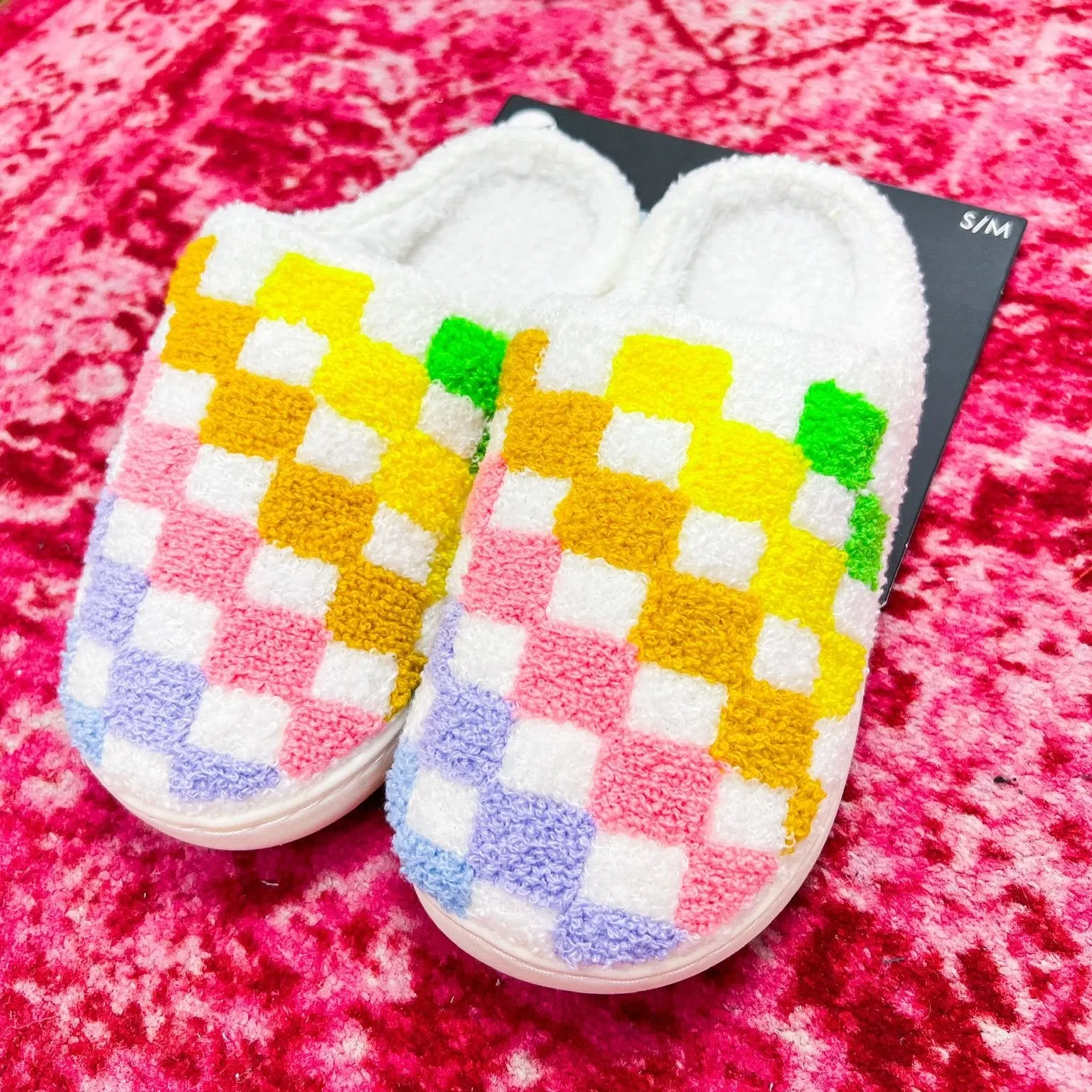 Rainbow Checker Slippers