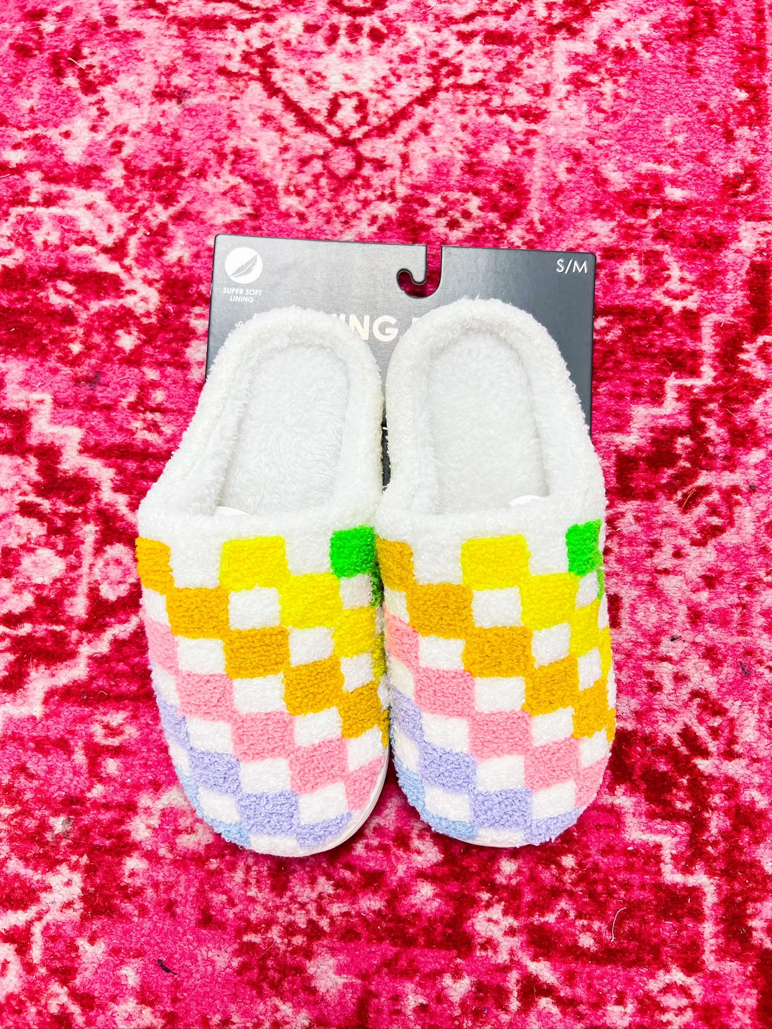 Rainbow Checker Slippers