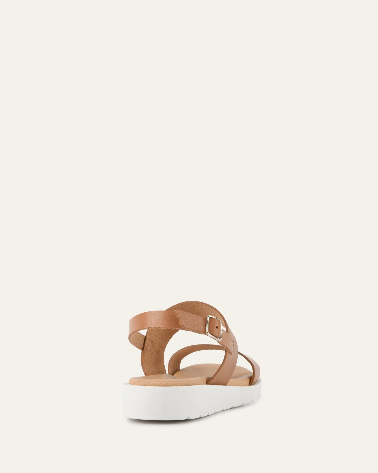 ROSALIE FLAT SANDALS TAN LEATHER