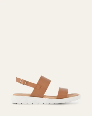 ROSALIE FLAT SANDALS TAN LEATHER