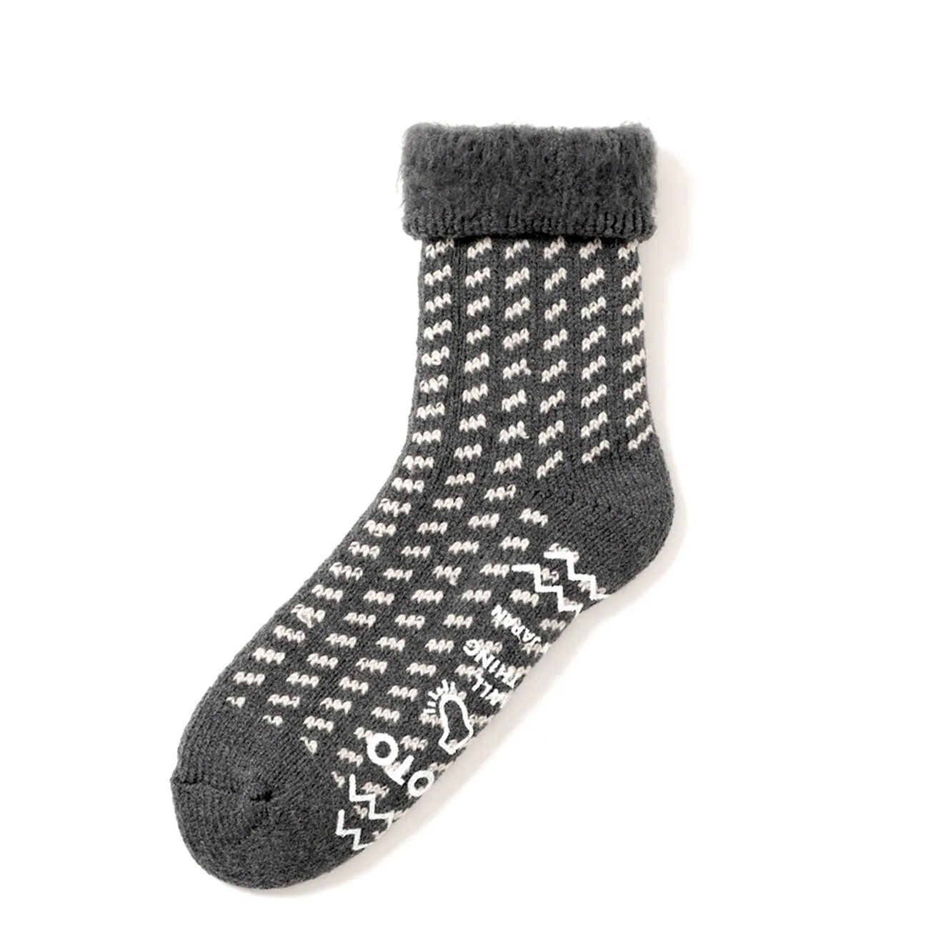 RoToTo Comfy Room Socks Birds Eye Charcoal