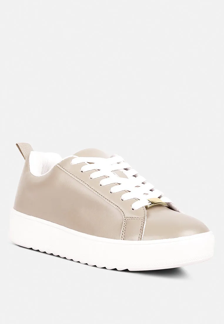 Rouxy Faux Leather Sneakers