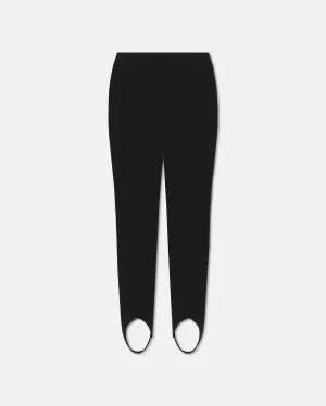 Savita - Seersucker Stirrup Pants - Black