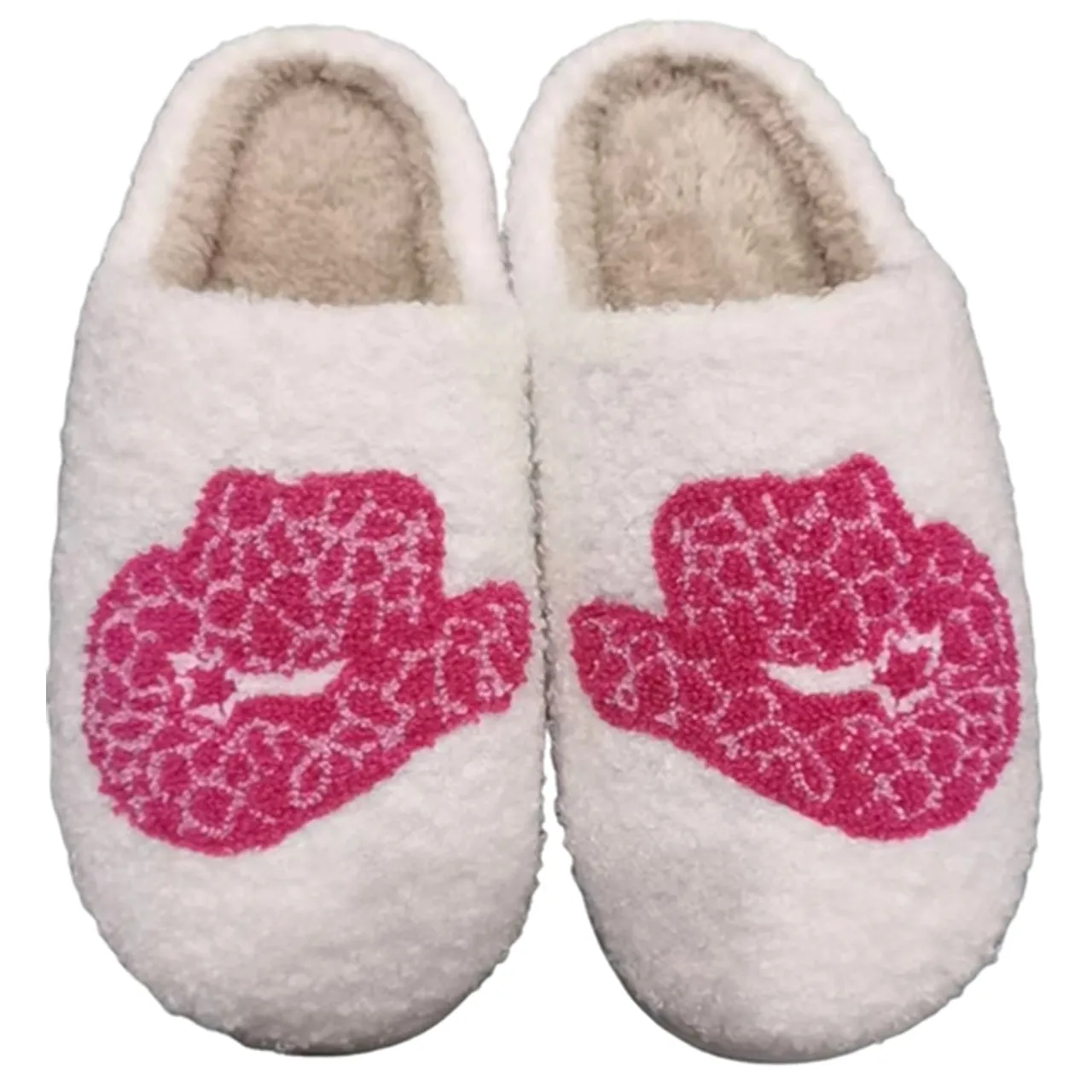 SF-1120 Cowboy Hat Slippers White