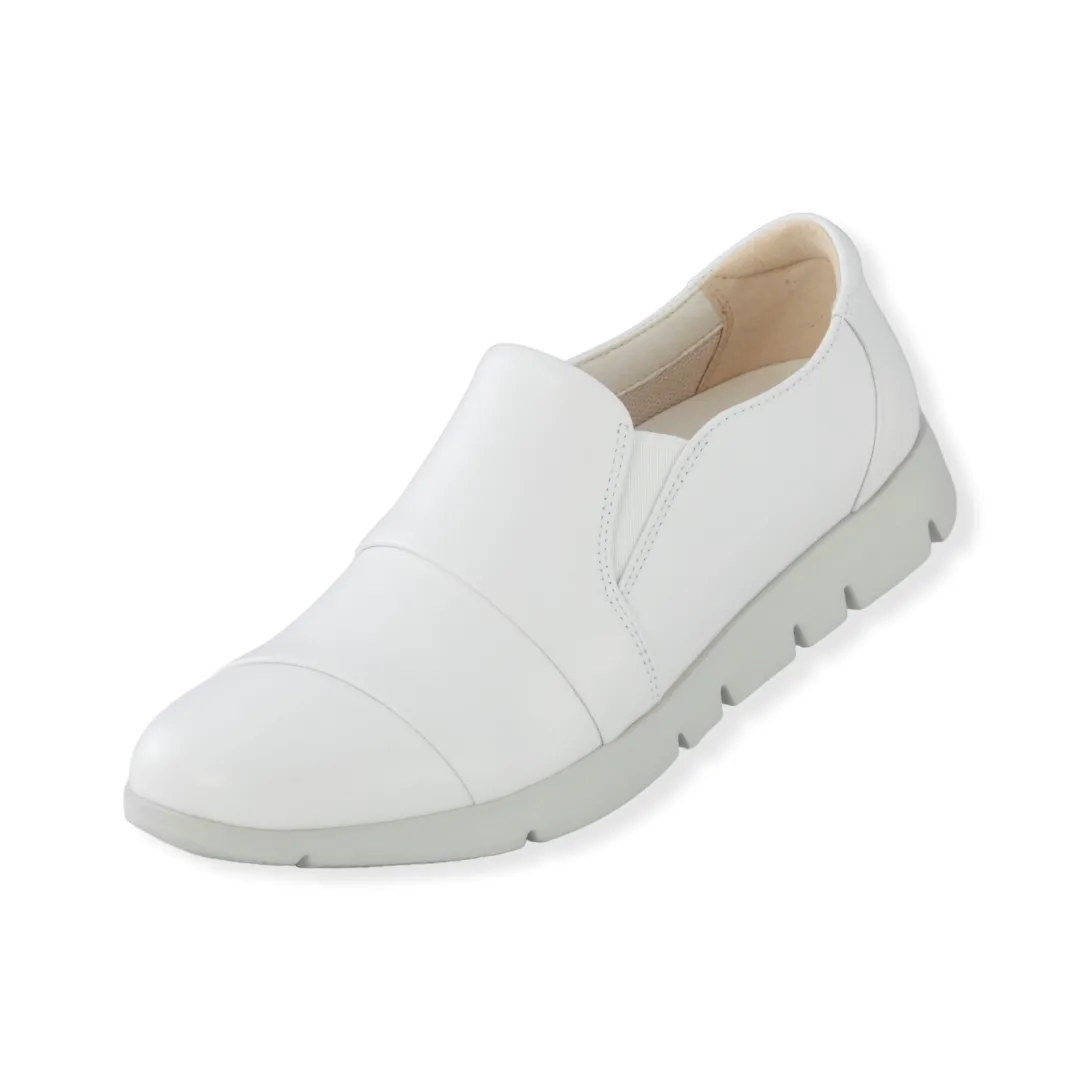 Sheepskin leather stylish side-gore slip-on sneakers #FJ074