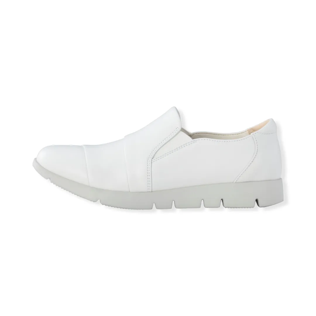 Sheepskin leather stylish side-gore slip-on sneakers #FJ074