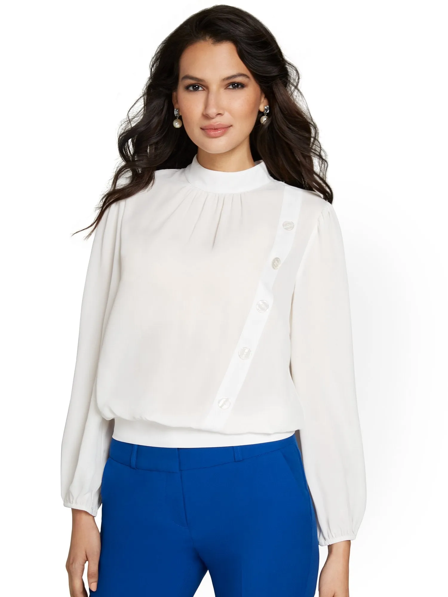 Side-Button Blouse