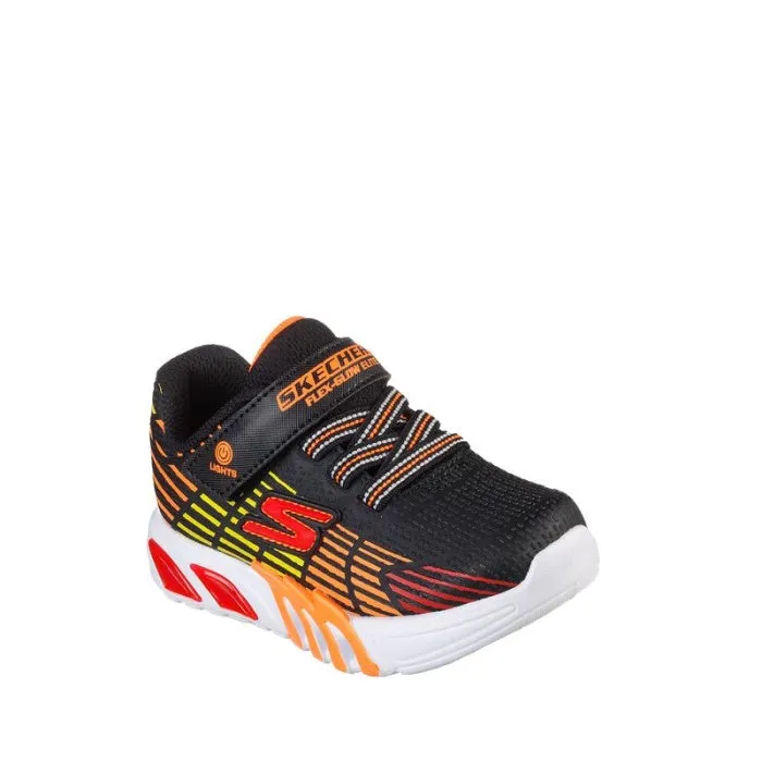 Skechers Toddlers Flex Glow Elite Black Orange