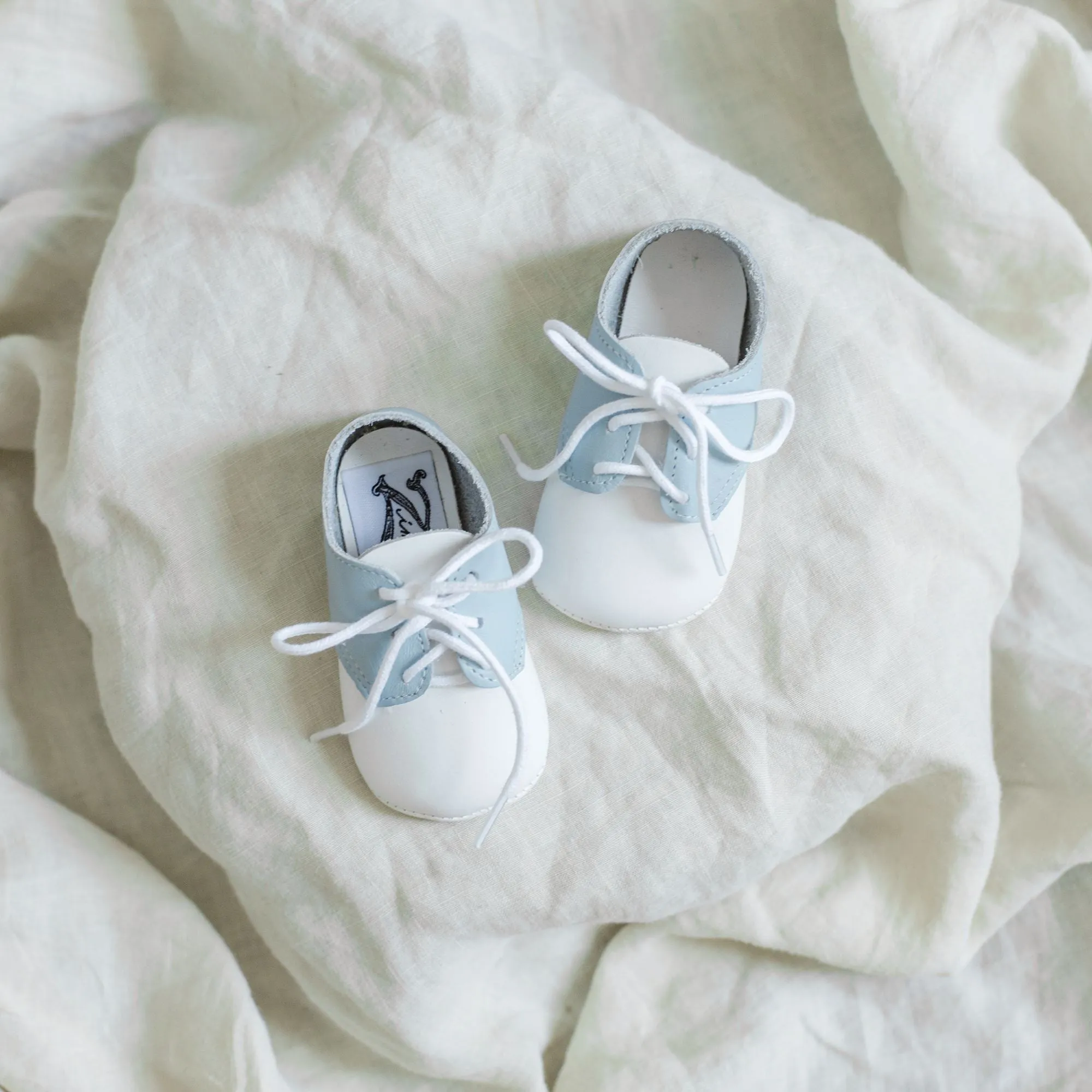 Soft Soled Oxford | White/Light Blue