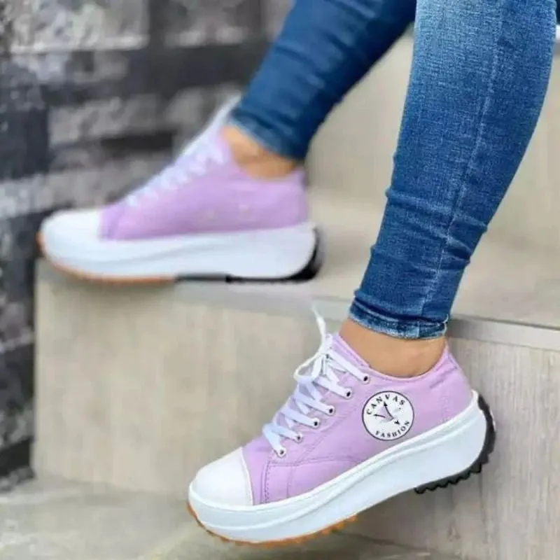 Speedy 2023classic White Canvas Shoes Women Sneakers Solid