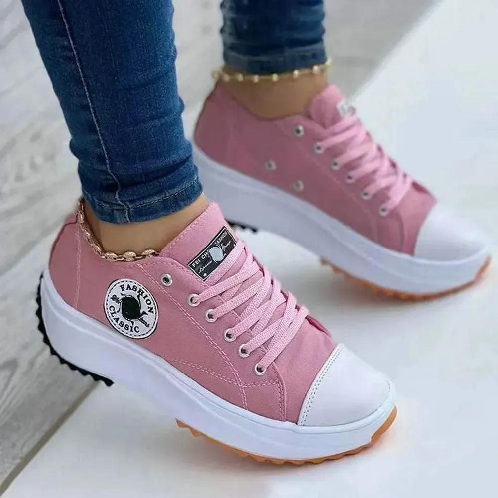 Speedy 2023classic White Canvas Shoes Women Sneakers Solid