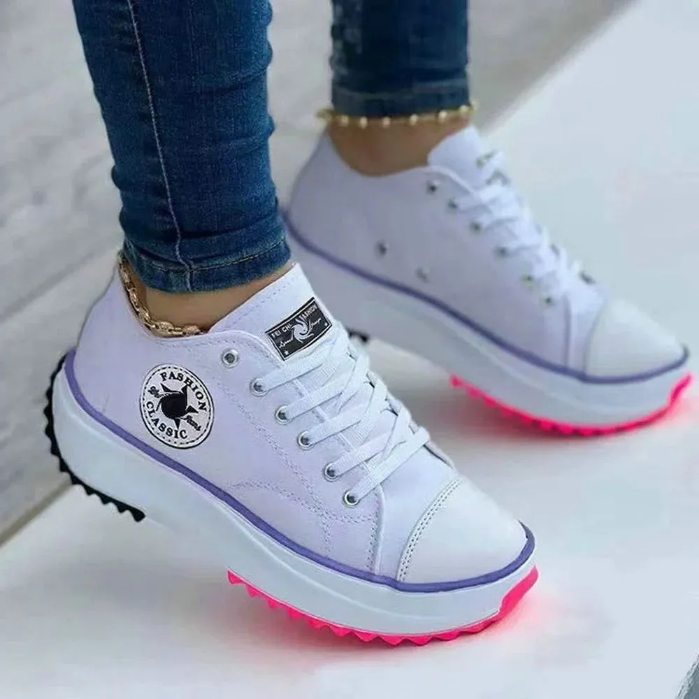 Speedy 2023classic White Canvas Shoes Women Sneakers Solid