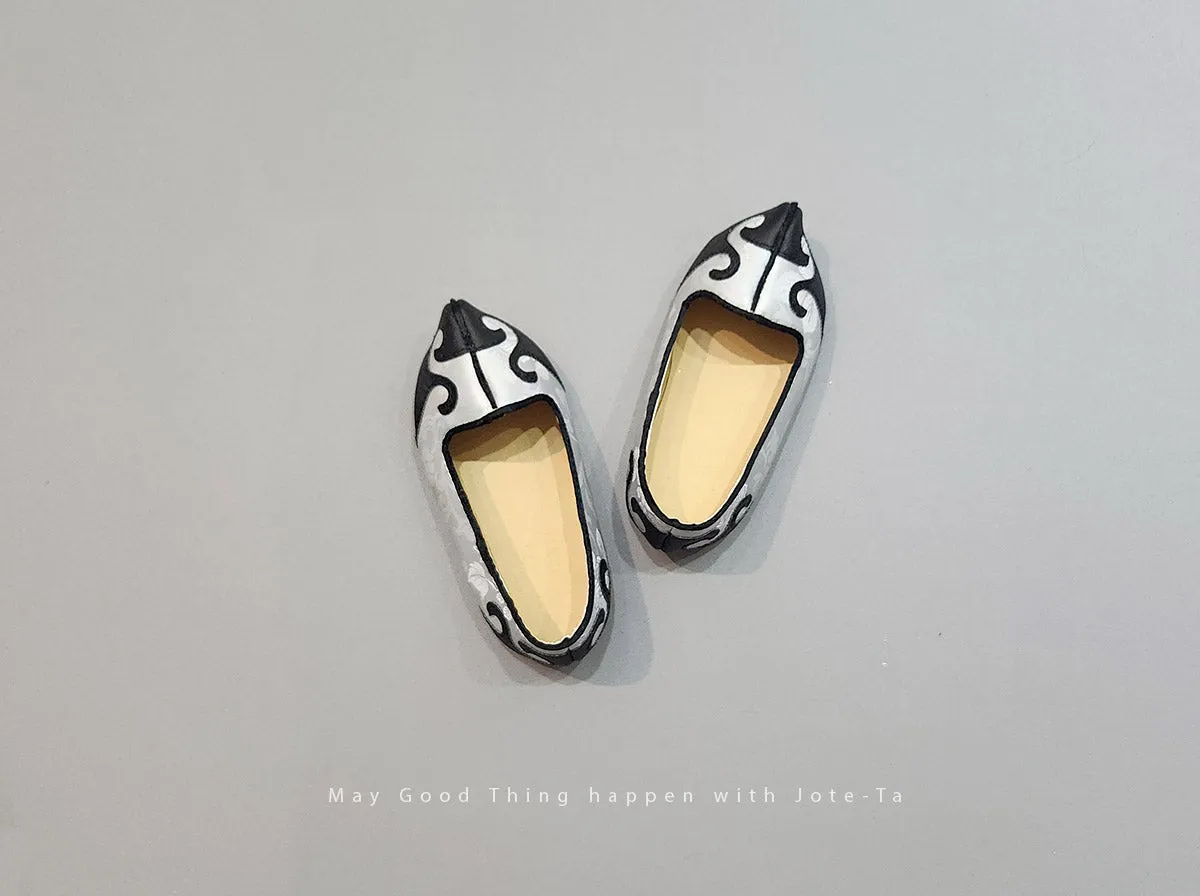 Traditional Baby Boy Hanbok Shoes in Light Gray & Black