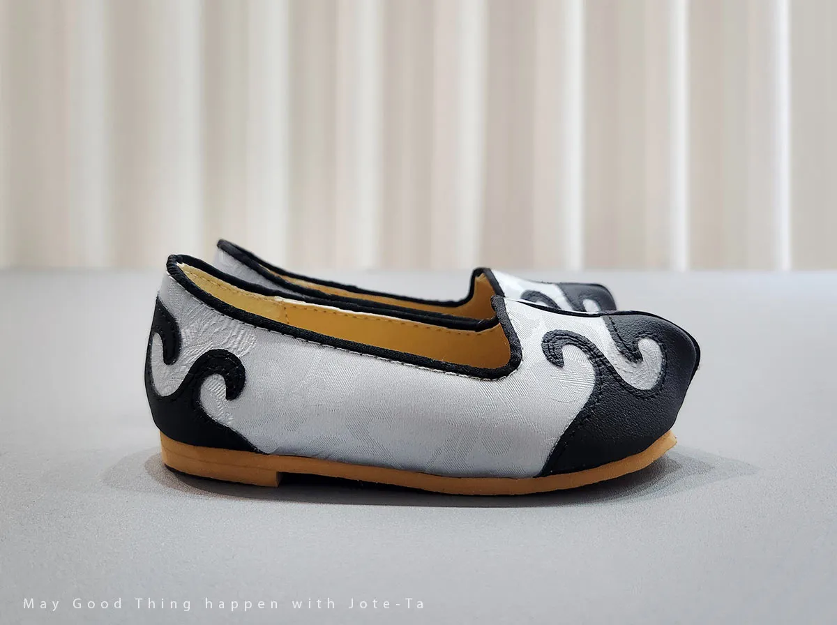 Traditional Baby Boy Hanbok Shoes in Light Gray & Black