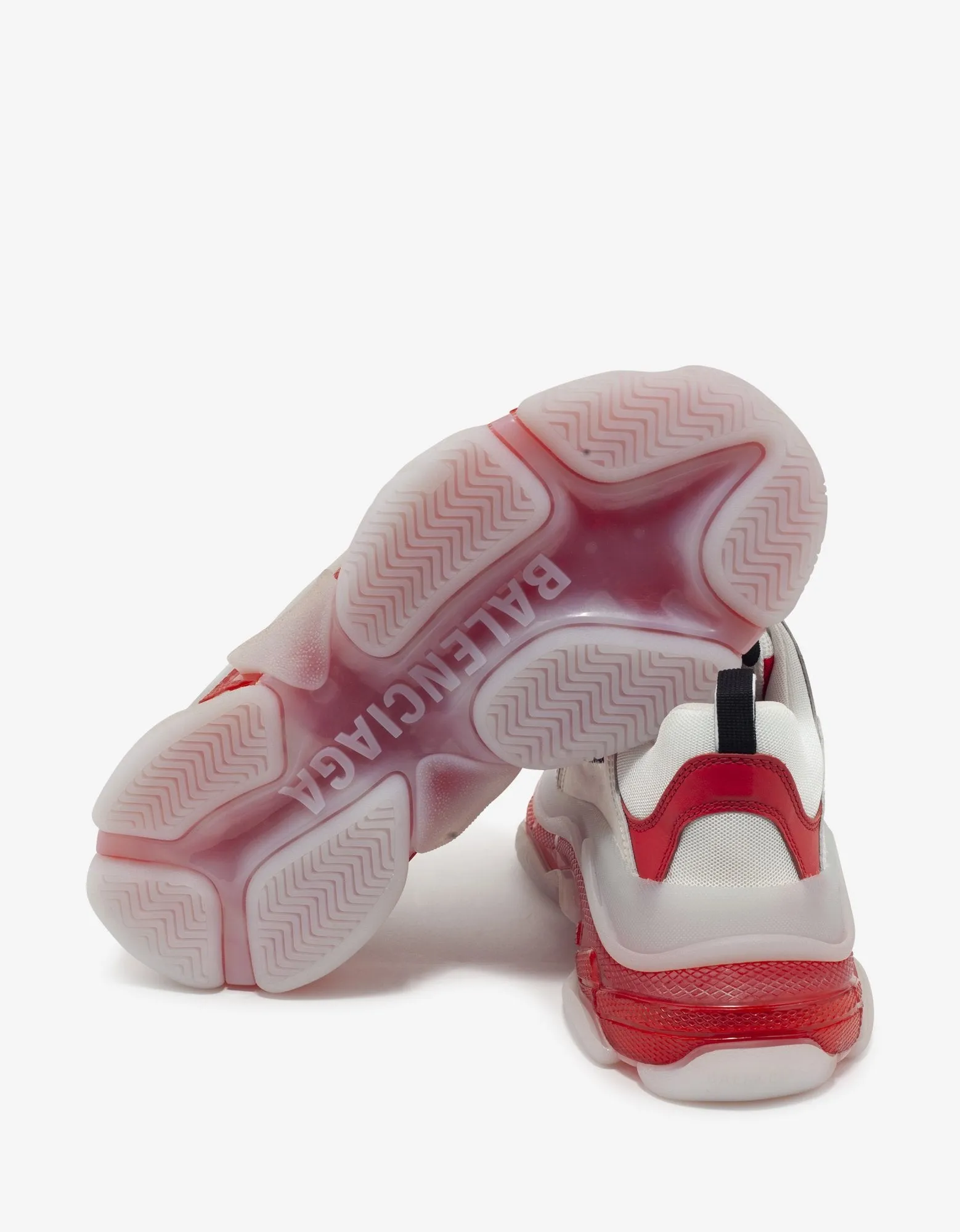 Triple S Clear Sole White & Red Trainers -