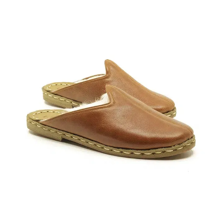 Winter Sheepskin Slippers Brown Women's