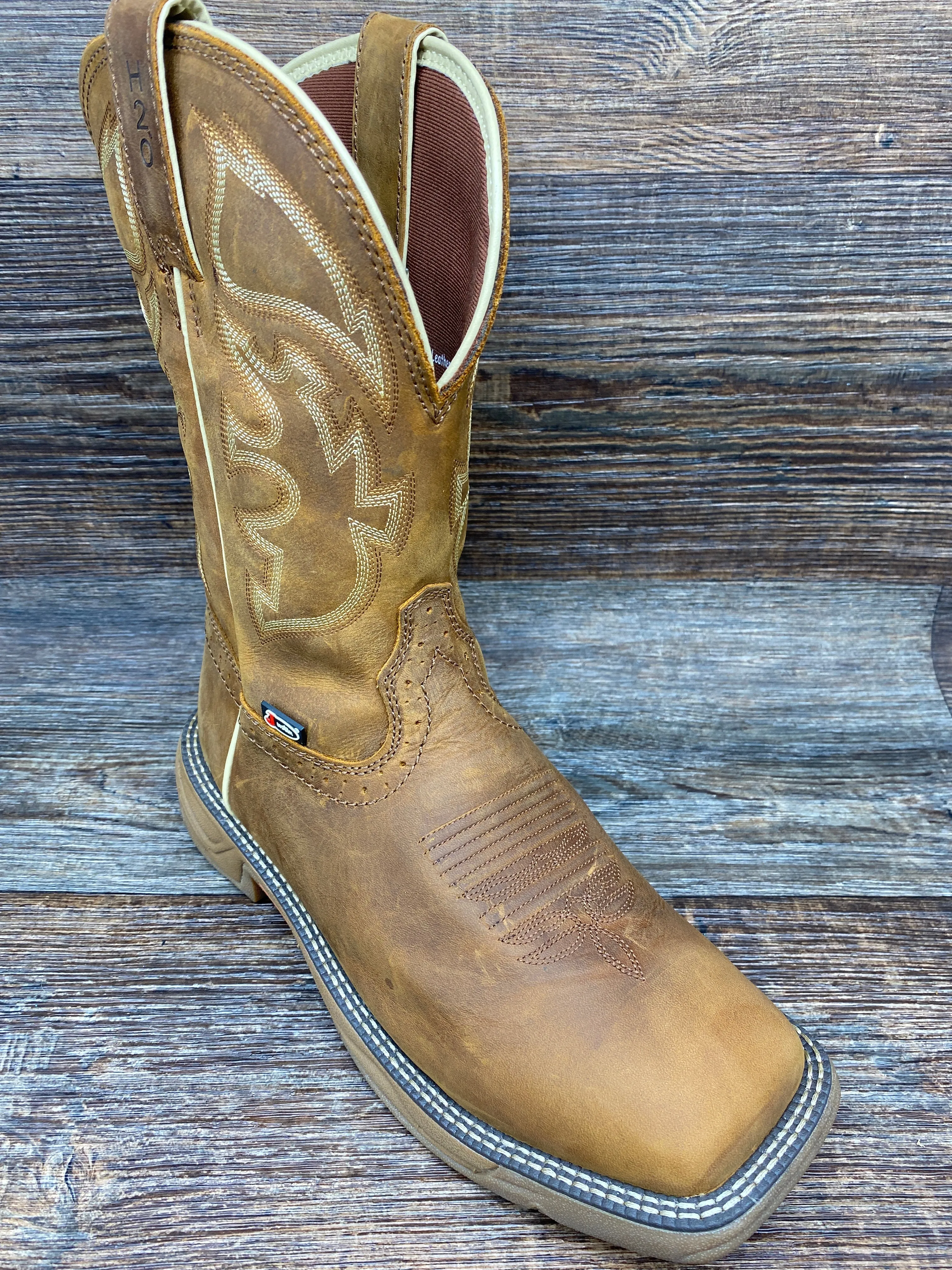 wk4330 Men's Stampede Rush Waterproof Square Toe Western Boot by Justin