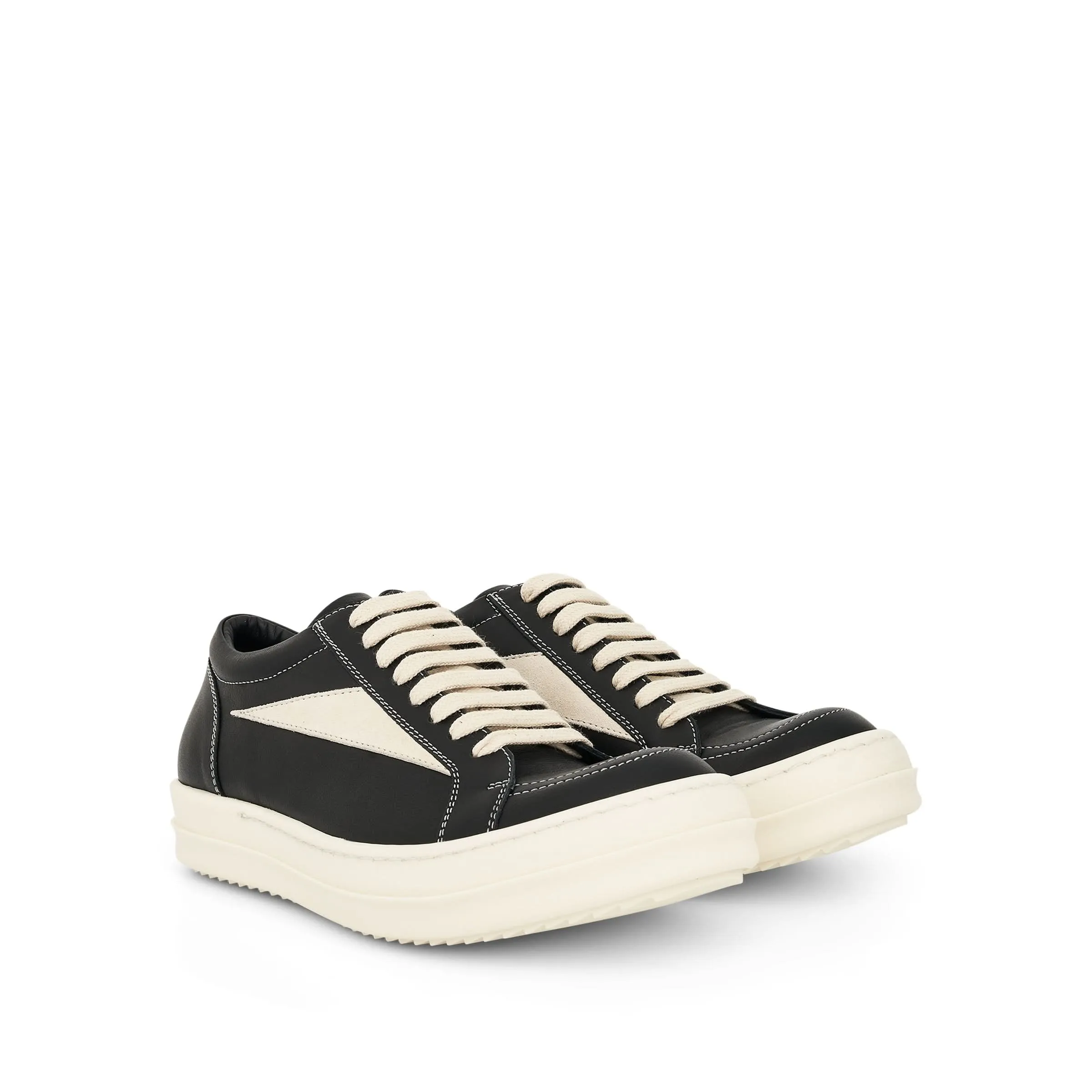 Women Vintage Leather Sneaker in Black/Milk