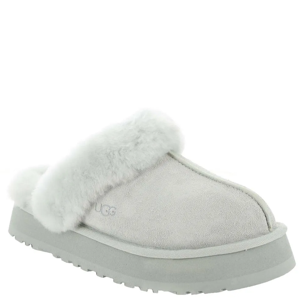 Women's Shoes UGG DISQUETTE Platform Sheepskin & Suede Slippers 1122550 GOOSE