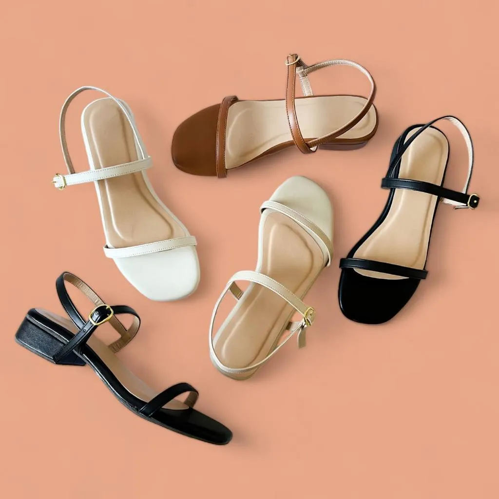 YANA Classic Strap 1” Block Heel Sandals