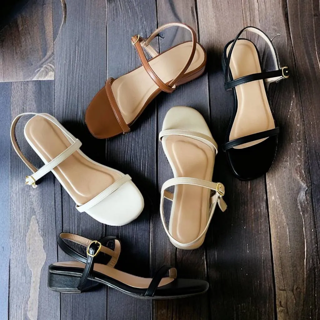 YANA Classic Strap 1” Block Heel Sandals